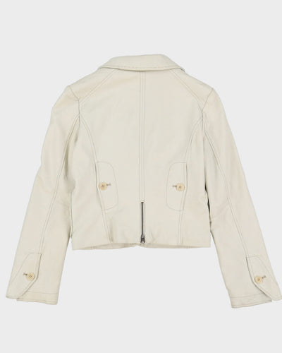BCBG MaxAzria White Leather Jacket - S