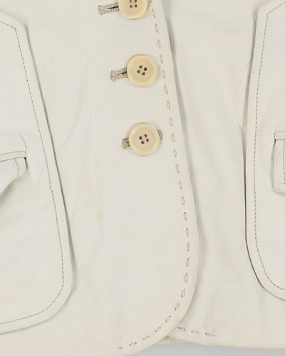 BCBG MaxAzria White Leather Jacket - S