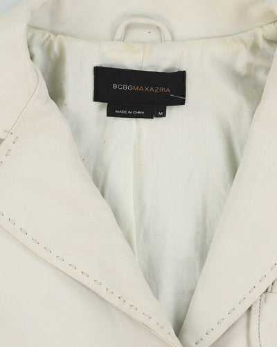 BCBG MaxAzria White Leather Jacket - S