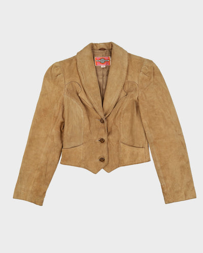 Vintage 1990s Beige Suede Pioneer Jacket - XXS