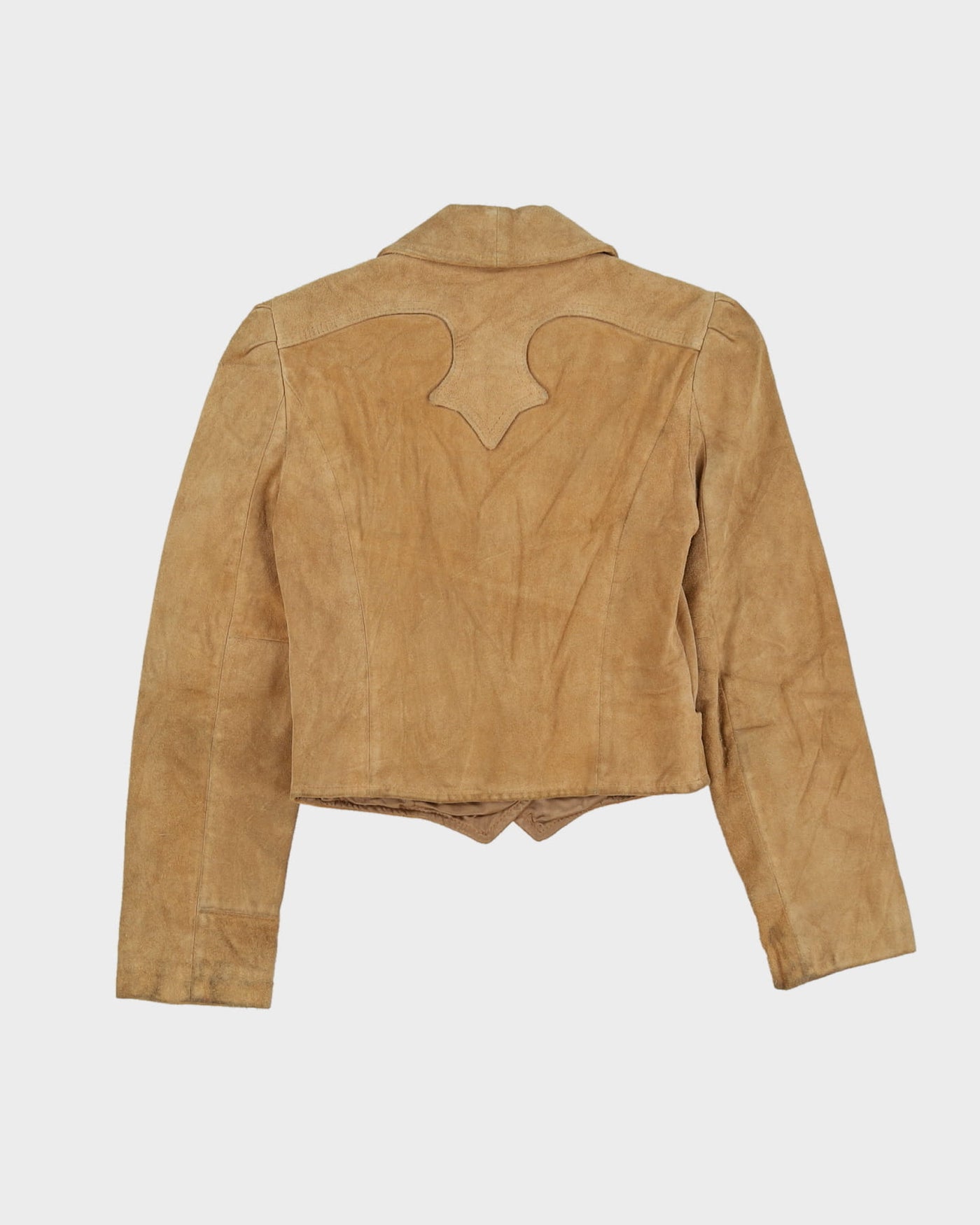 Vintage 1990s Beige Suede Pioneer Jacket - XXS