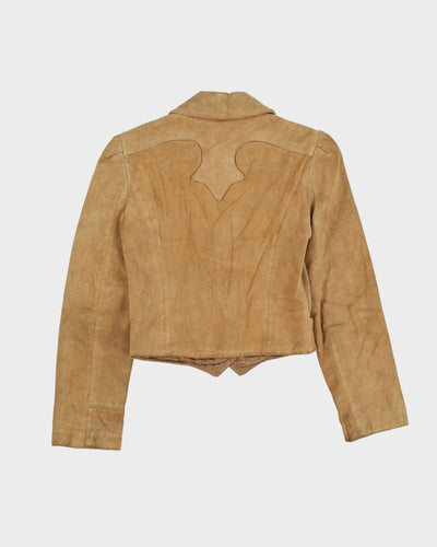 Vintage 1990s Beige Suede Pioneer Jacket - XXS