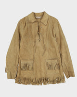Vintage 1970s Beige Suede Top - S