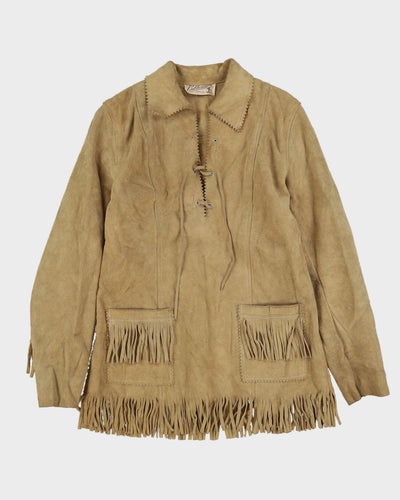 Vintage 1970s Beige Suede Top - S