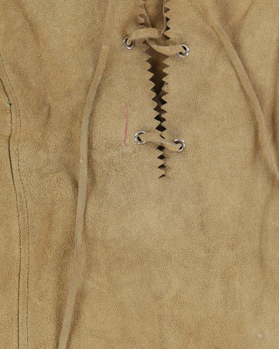 Vintage 1970s Beige Suede Top - S