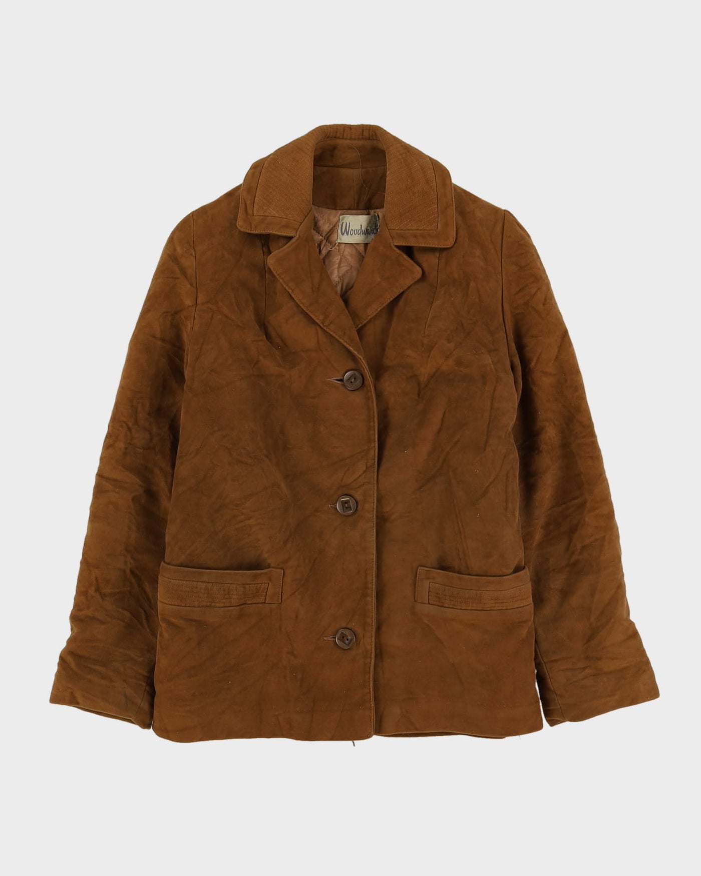 Vintage 1960s Faux Suede Padded Jacket - S