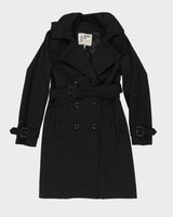 London Fog Black Mac Coat - M