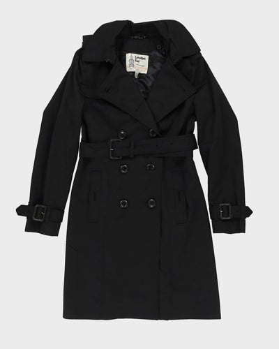 London Fog Black Mac Coat - M