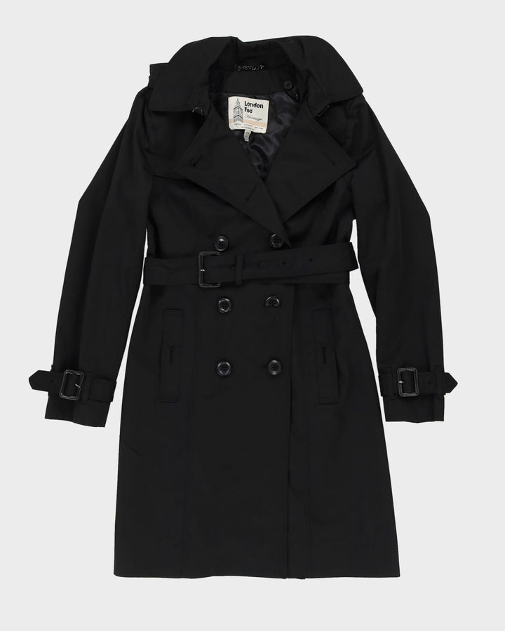 London Fog Black Mac Coat - M