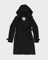 London Fog Black Mac Coat - M