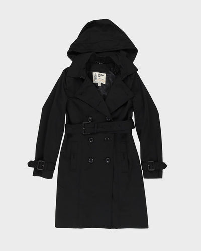 London Fog Black Mac Coat - M