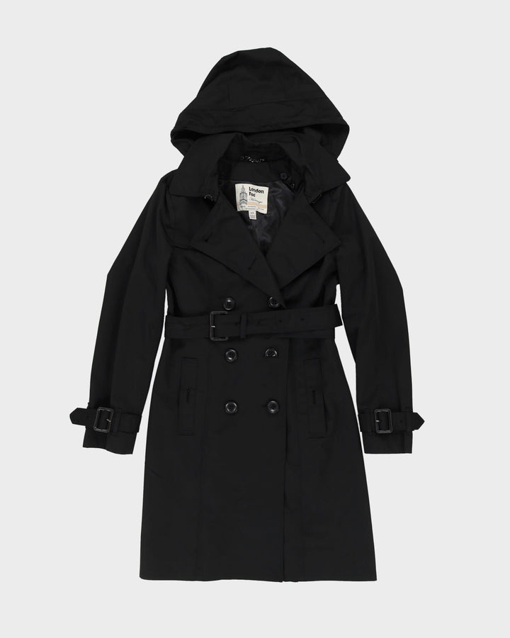 London Fog Black Mac Coat - M