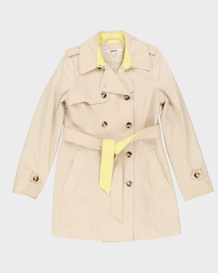 DKNY Cream And Yellow Mac Coat - S