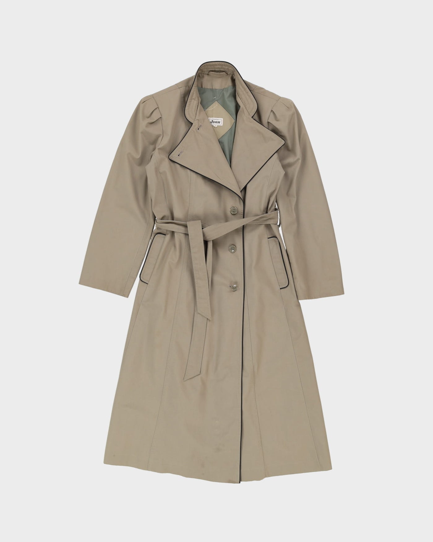 Vintage 1980s Khaki Mac Coat - S