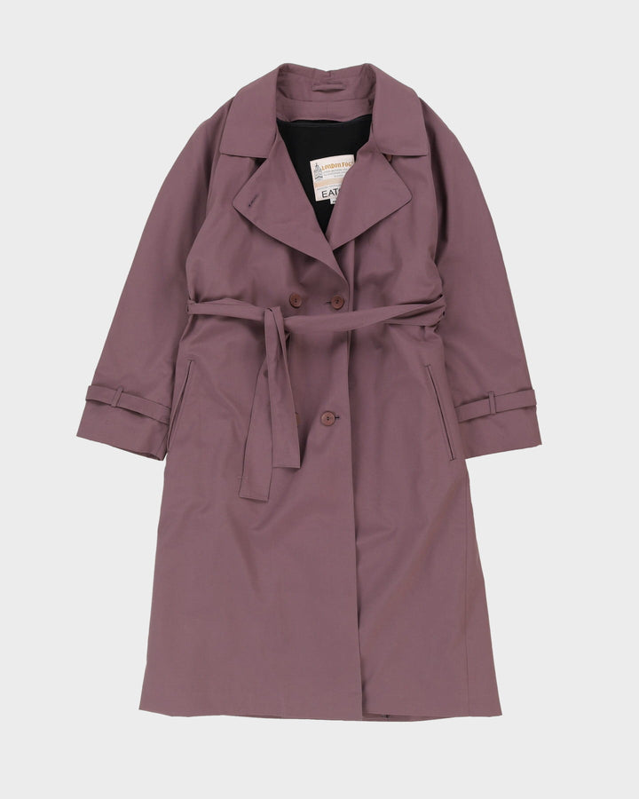 London Fog Maroon With Detachable Lining Mac Coat - M