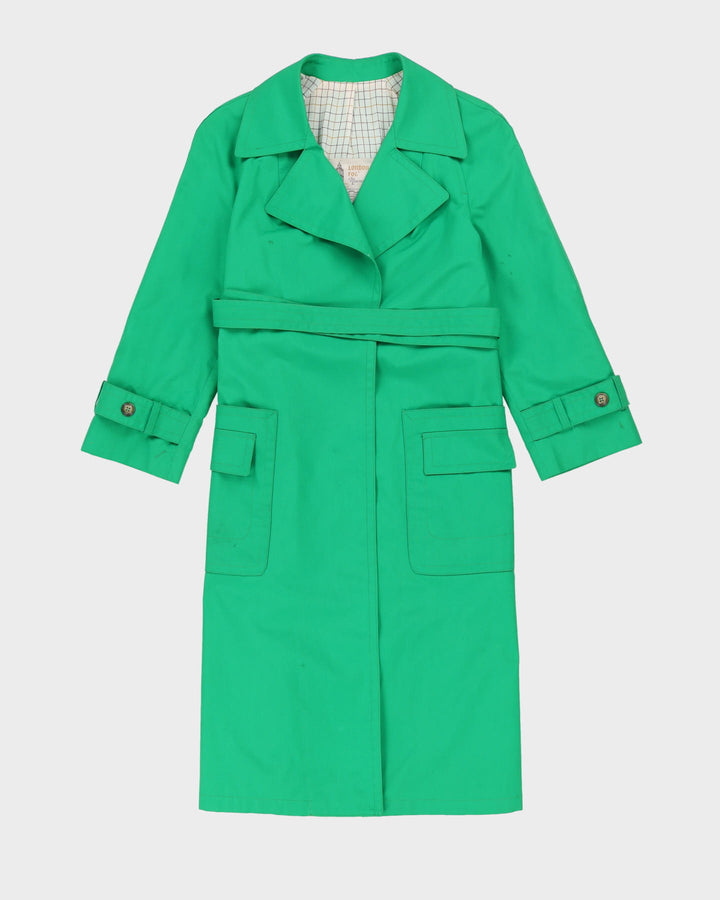 Vintage 1970s London Fog Green Mac Coat - S