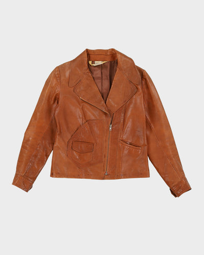 Vintage 1970s Brown Leather Jacket - XS