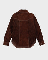 Vintage 70s Dark Brown Contrast Stitch Leather Jacket - S