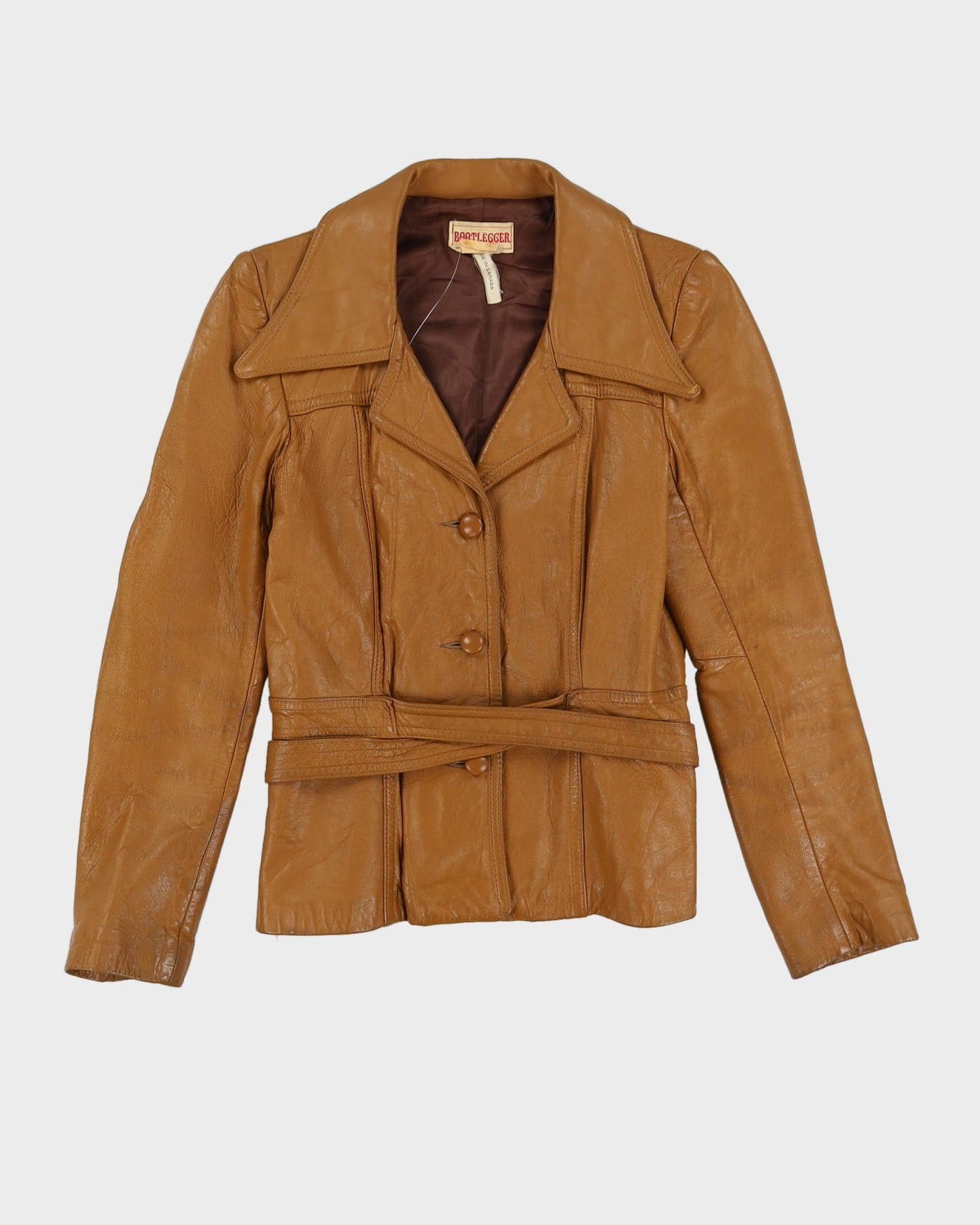 Vintage 70s Brown Leather Jacket - S