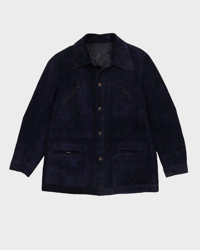 Vintage 70s Navy Leather Jacket - M