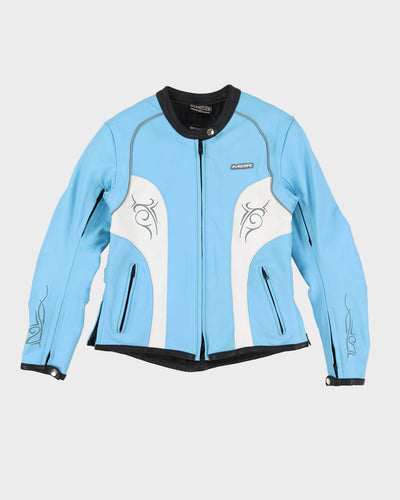 M2R Blue Biker Leather Jacket - XS