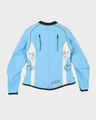 M2R Blue Biker Leather Jacket - XS