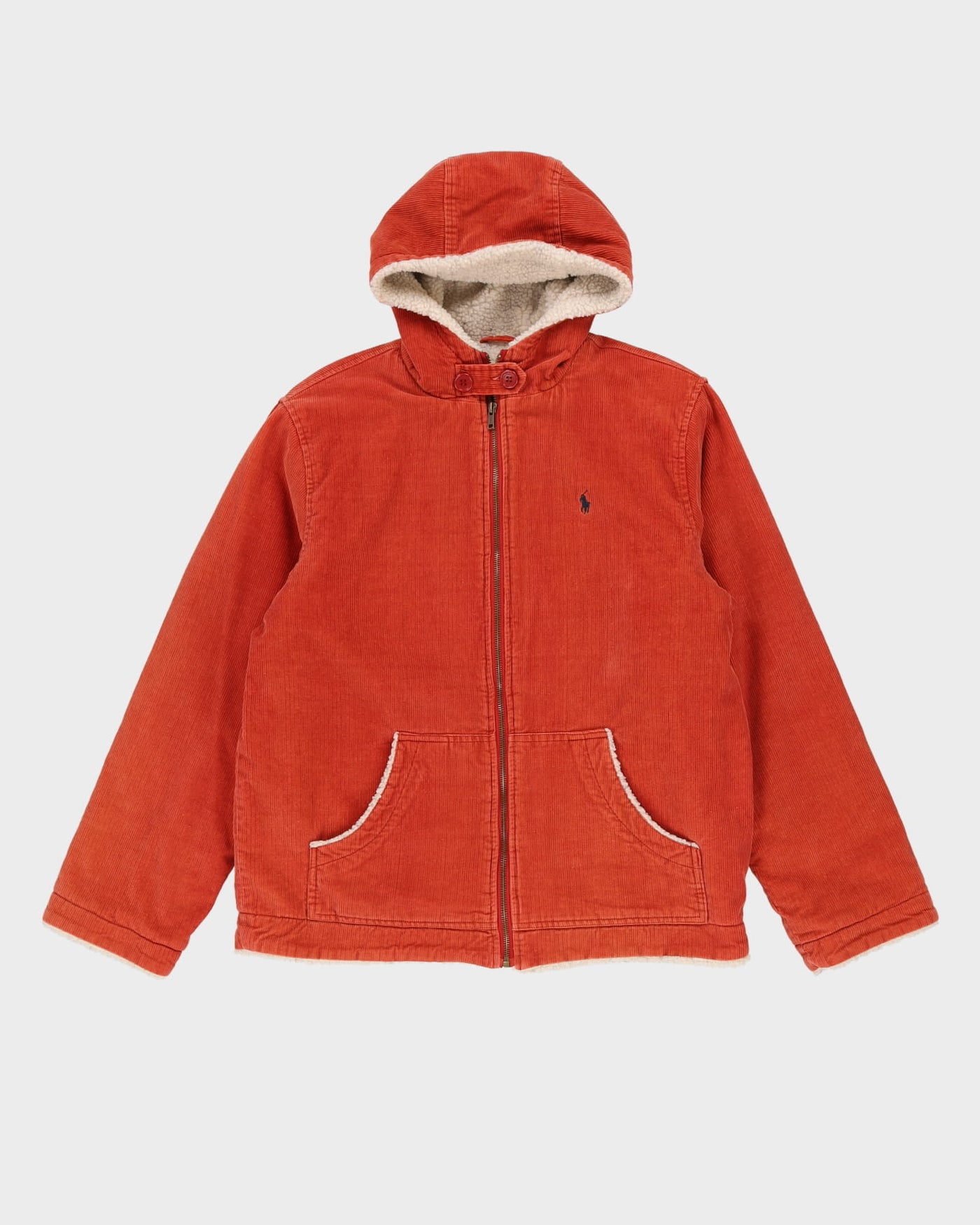 Ralph Lauren Burnt Orange Corduroy Fleece-Lined Jacket - XXL