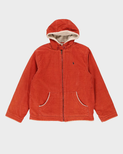 Ralph Lauren Burnt Orange Corduroy Fleece-Lined Jacket - XXL
