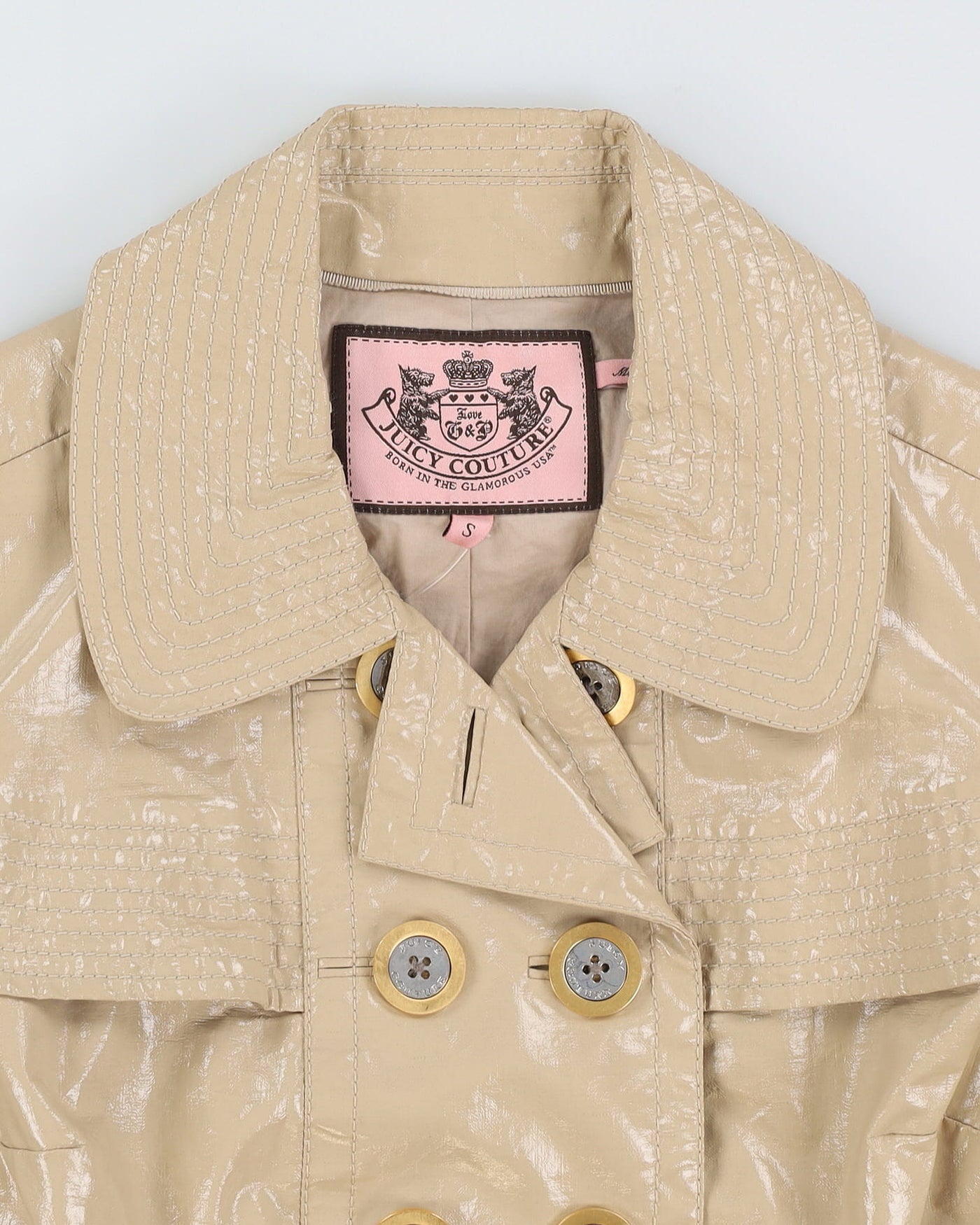 Juicy Couture Beige Wax Mac Jacket - S