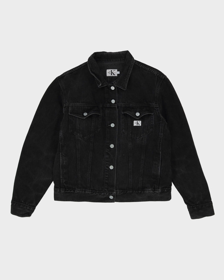Vintage 90s Calvin Klein Black Denim Jacket - L