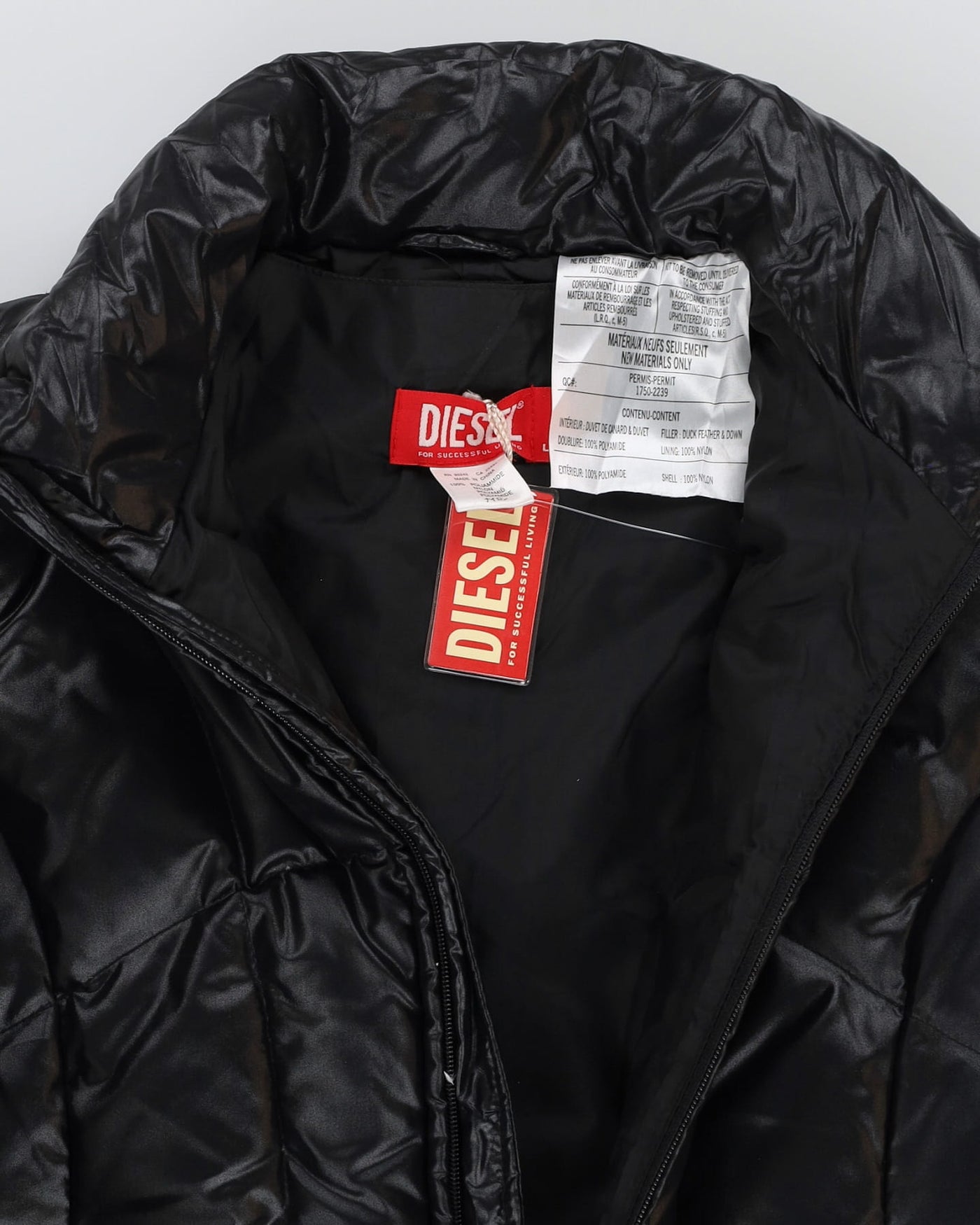 Deadstock With Tags Diesel Black Puffer Jacket - M / L