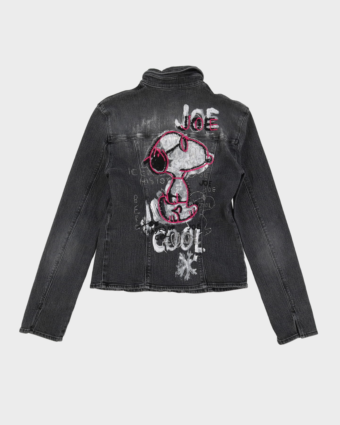 00s Y2K Iceberg X Snoopy Peanuts Grey Denim Jacket - M
