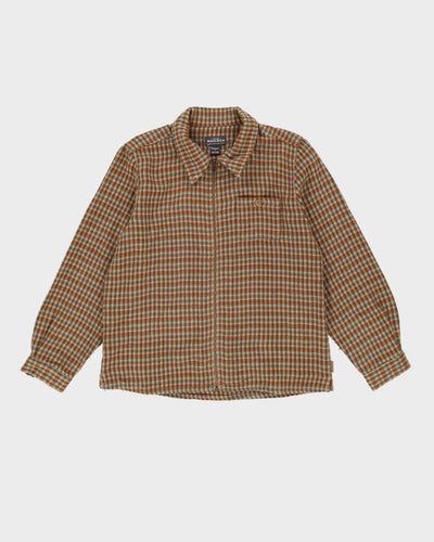 Woolrich Brown / Beige Check Patterned Full-Zip Jacket - L