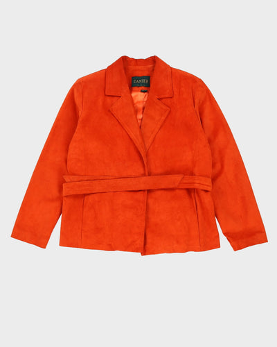 Orange Suede Wrap Style Jacket - M