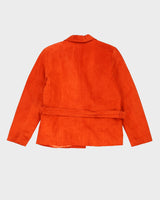 Orange Suede Wrap Style Jacket - M