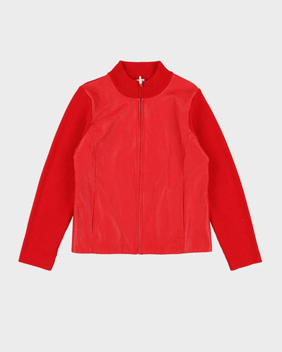 Pendleton Red Leather With Knitted Sleeves Jacket - S / M