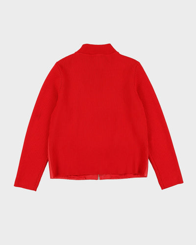 Pendleton Red Leather With Knitted Sleeves Jacket - S / M