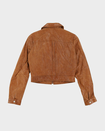 Guess Brown Leather Jacket - XXS