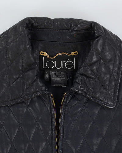Laurel Black Quilted Leather Jacket - M