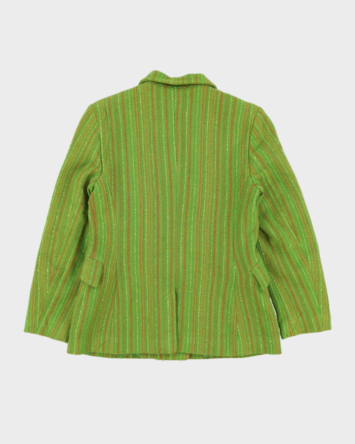 Sisley Green Patterned Wool Blazer Jacket - S