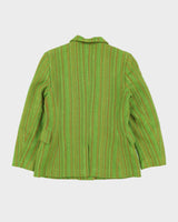 Sisley Green Patterned Wool Blazer Jacket - S