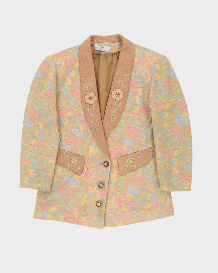 00s Pastel Patterned Blazer Jacket - M