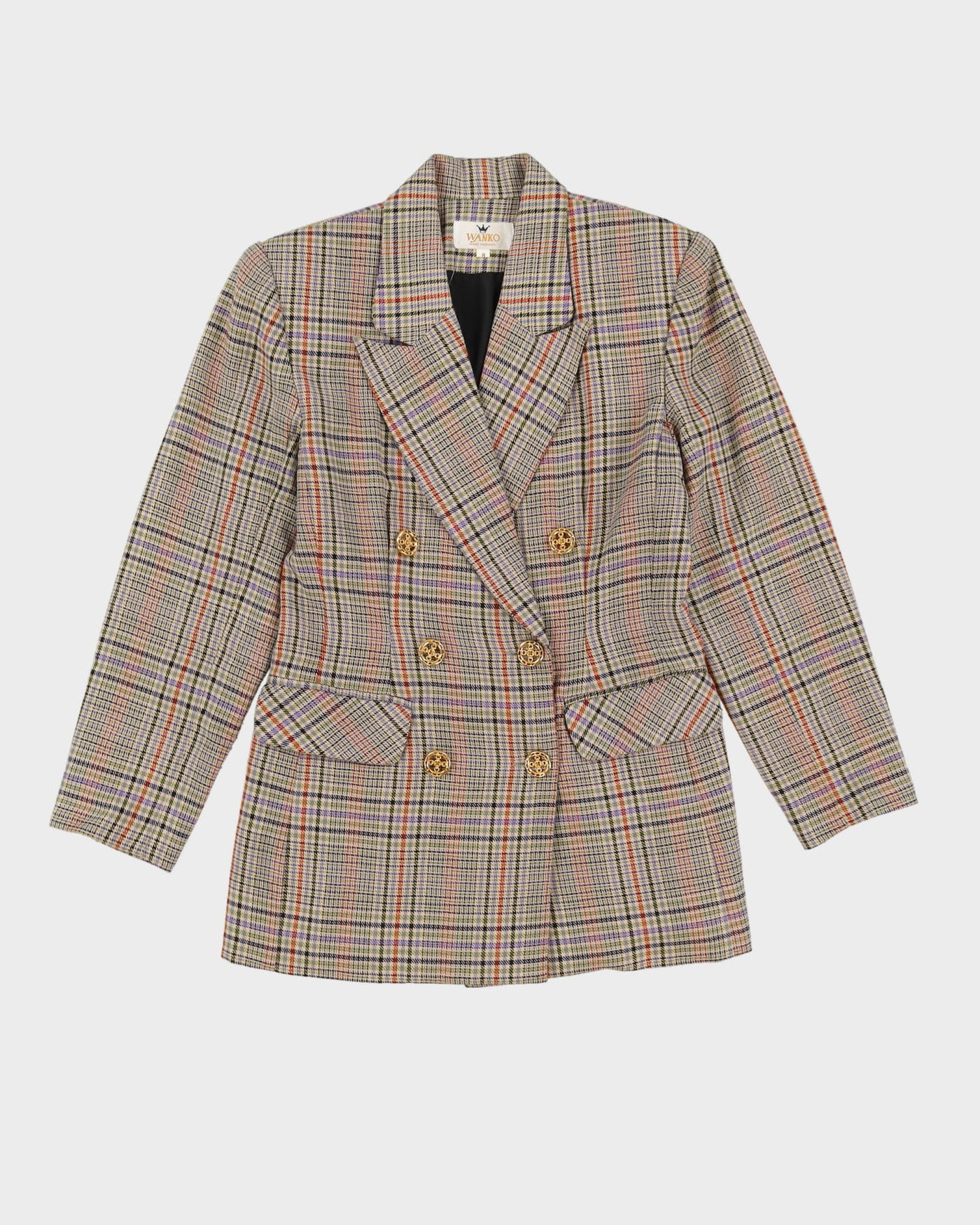 Lightweight Tweed Style Patterned Blazer Jacket - S