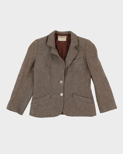 Vintage Jaeger Brown Tweed Blazer Jacket - S