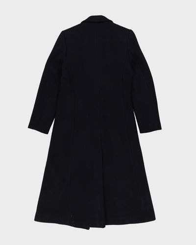 Vintage 1990s Navy Blue Wool Overcoat - S