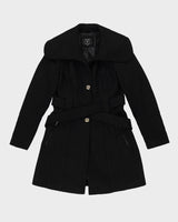Guess Black Belted Overcoat - S