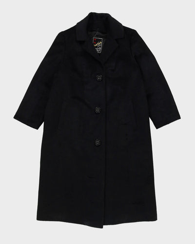 Vintage 1980s Black Overcoat - S