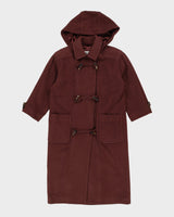 London Fog Burgundy Wool Overcoat - L