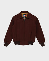 Vintage 80s Brown Lined Bomber Jacket - M