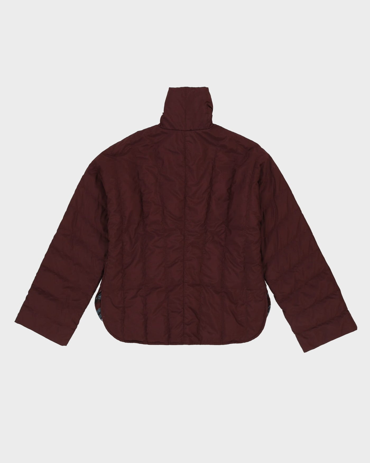 Vintage 90s Salvatore Ferragamo Burgundy Padded Bomber Jacket - M